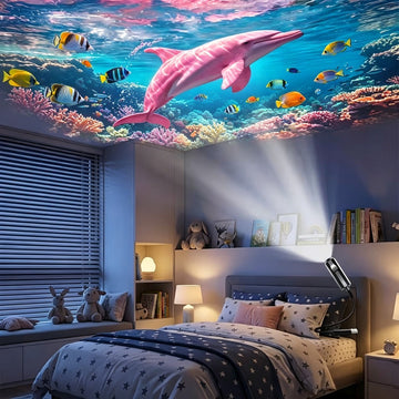 Portable USB Marine Life Projection Night Light - Replaceable Ocean Pattern Slide LED Mood Light, Perfectly Suitable for Bedside Night Lights, Complements Ceiling Decor, Creating an Immersive Scene