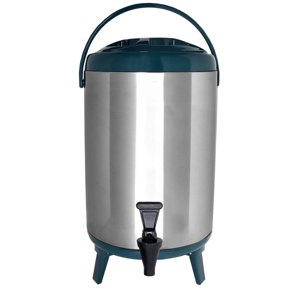 Vollum Stainless Steel Insulated Beverage Dispenser – Insulated Thermal Hot and Cold Coffee Carafe – 8 Liter Drink Dispenser with Spigot for Hot Water Tea & Coffee Cold Milk Juice & More TEAL