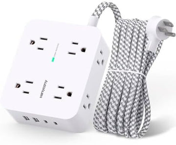 HANYCONY Surge Protector Power Strip, 1080J, 5 Ft Braided Extension Cord