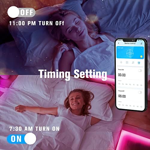 DAYBETTER LED Strip Lights 200 ft (2 Rolls of 100 ft), Smart App Control Lighting Bedroom Rome Decor with Remote, RGB Color Changing LED Lights for Party