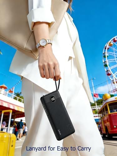 Portable Charger Built-in 4 Cables & 2 Port USB C Power Bank 10000mAh