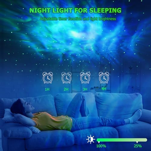 HERHOTER Galaxy Projector,Star Projector with Timer and Remote Control for Adults Bedroom Decoration, Party,Star Night Light