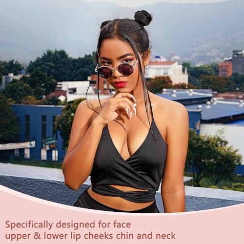 Facial Hair Remover for Women - as Seen on TV Painless Face Shaver - Electric Hair Removal Device for Face Lips Peach Fuzz with Light (White)