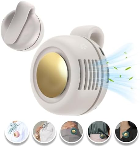 Portable Clip-On Fan, Mini USB Rechargeable 360° Rotatable Fan, Personal Fan 3-Speed Silent Mini Bladeless Fans (White)