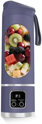 Lilogi 500ML Portable Smoothie‑Maker Cup,12‑Blade USB‑C Rechargeable Juicer with LED Display, Travel‑Sized Drink Mixer for Kitchen,Office,Gym & Outdoor Activities
